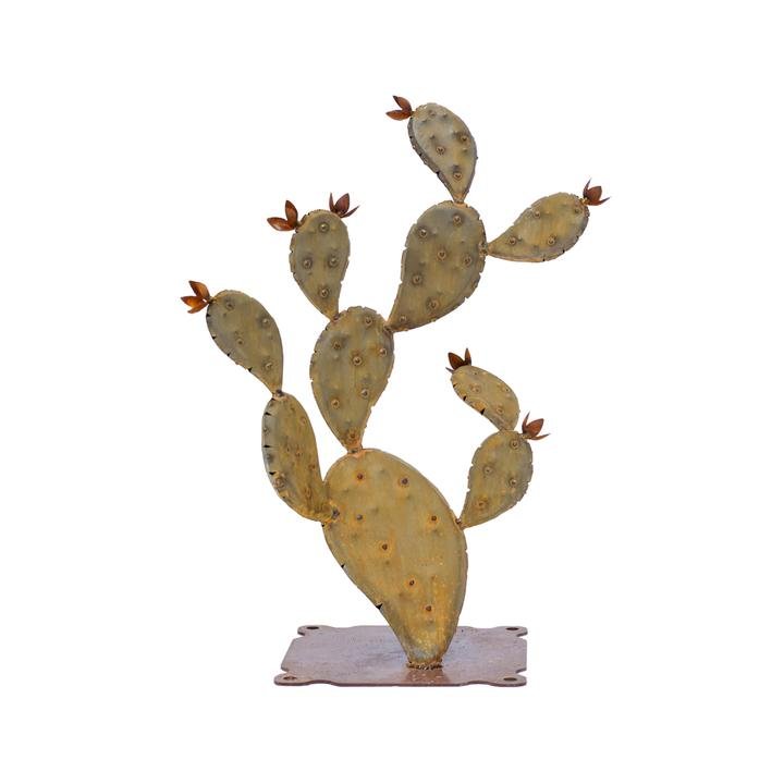 Prickly Pear Cactus Metal Yard Art Sculptures - inthegardenandmore.com