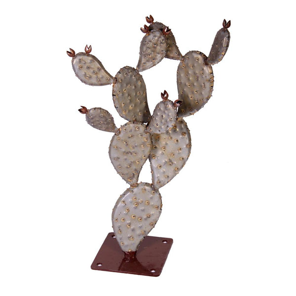 Prickly Pear Cactus Metal Yard Art Sculptures - inthegardenandmore.com