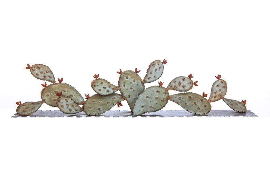 Prickly Pear Cactus Metal Yard Art, Table, Mantle Sculpture - inthegardenandmore.com