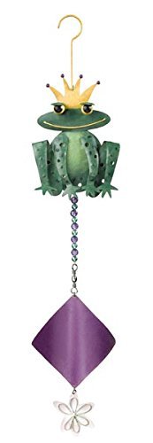 Prince the Frog Tree Twirly Wind Spinner is made of metal and likes to spin in the wind.