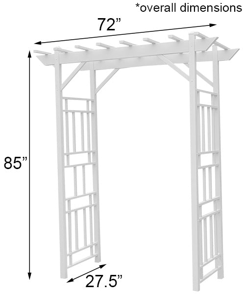 Pristine White Geometric Flat Top Vinyl Arbor - 85" – Made in the USA - inthegardenandmore.com