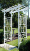 Pristine White Geometric Flat Top Vinyl Arbor - 85" – Made in the USA - inthegardenandmore.com