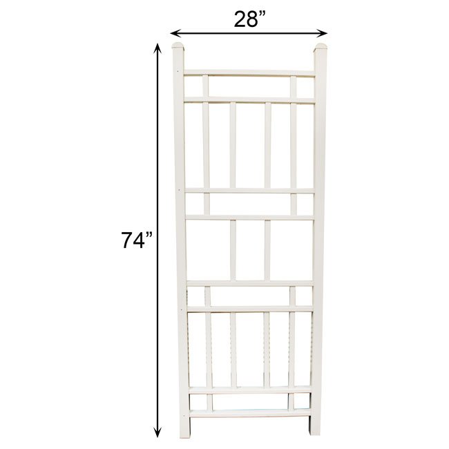 Pristine White Geometric Vinyl Trellis - 74" – Made in the USA - inthegardenandmore.com