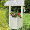 Pristine White Vinyl Wishing Well Garden Structure - Made in the USA - inthegardenandmore.com