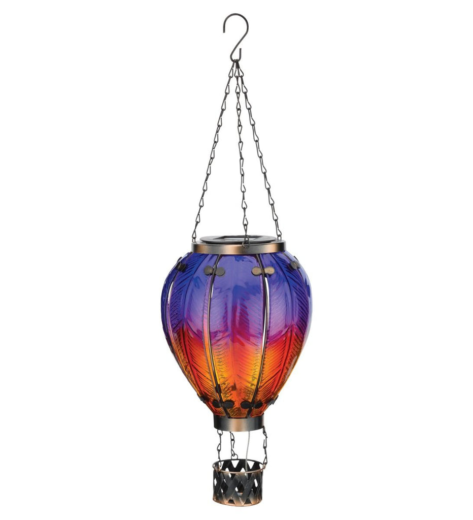 Purple Solar LED Powered Hot Air Balloon Lantern - inthegardenandmore.com