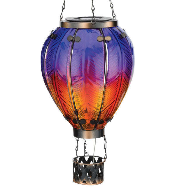 Purple Solar LED Powered Hot Air Balloon Lantern - inthegardenandmore.com