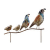 Quail Family Metallic Metal Yard Art Garden Stake - inthegardenandmore.com