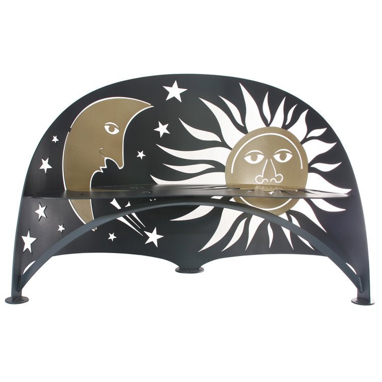 Radiant Sun and Moon Indoor Outdoor Metal Bench Sculpture - inthegardenandmore.com