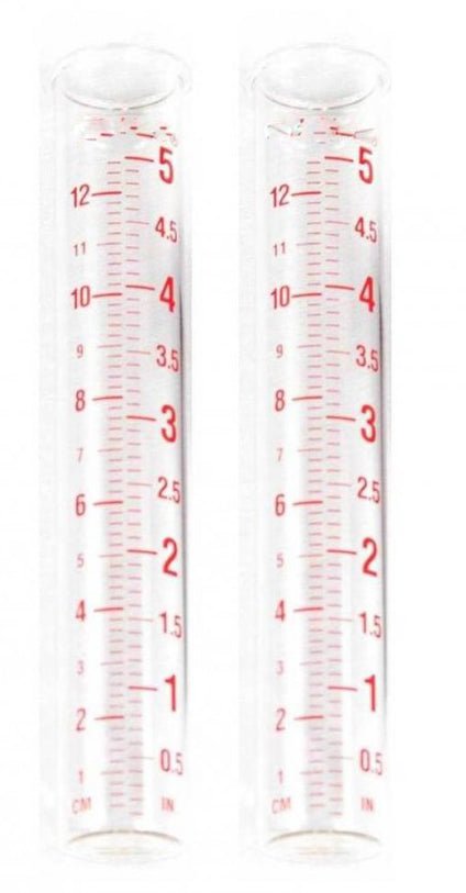 Rain Gauge Replacement Glass Tubes for In the Garden and More Rain Gauge Garden Stake Weathervane (set of 2)