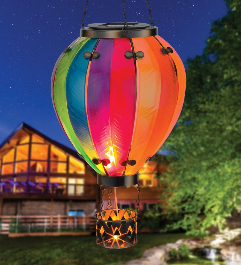 Rainbow Solar LED Powered Hot Air Balloon Lantern - inthegardenandmore.com