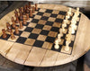 Reclaimed and Repurposed Bourbon Barrel Head Chess Set - inthegardenandmore.com