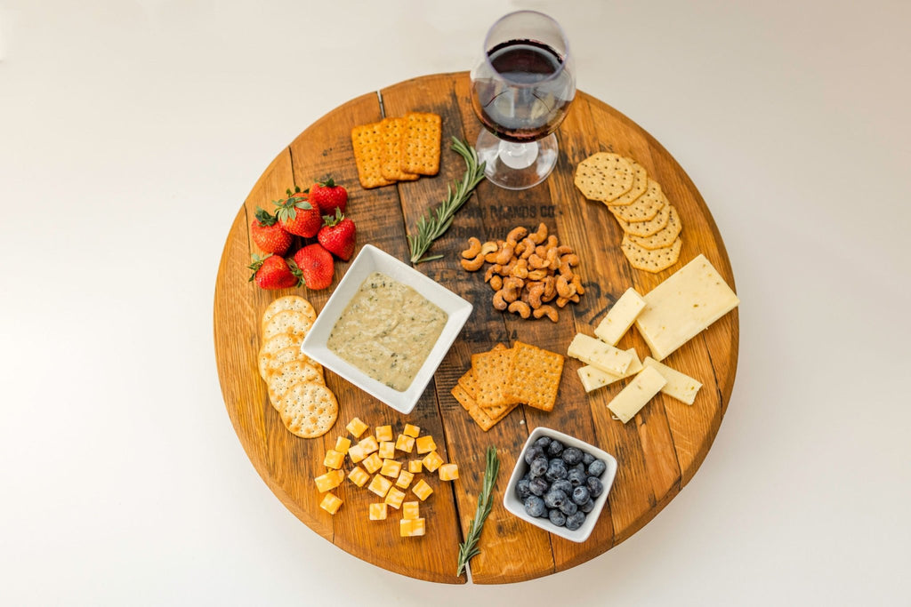 Reclaimed and Repurposed Whiskey Barrel Head Food Riser with Feet - inthegardenandmore.com