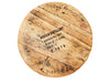 Our Natural Stamped Reclaimed Bourbon Barrel Head Lazy Susan Without Handles