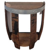 Reclaimed Oak Wine Barrel Head Half Round Table - inthegardenandmore.com