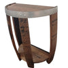 Reclaimed Oak Wine Barrel Head Half Round Table - inthegardenandmore.com