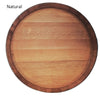 Reclaimed Oak Wine Barrel Top Lazy Susan with Double Metal Rings (Customizable) – 24” - inthegardenandmore.com