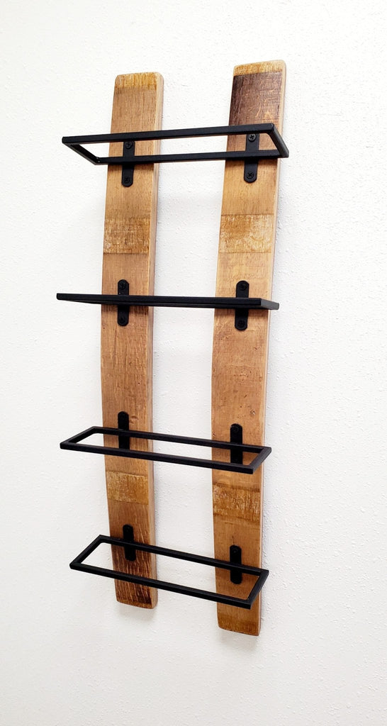 Reclaimed Oak Wood Wine Barrel Staves Wall Mounted Wine Rack inthegardenandmore