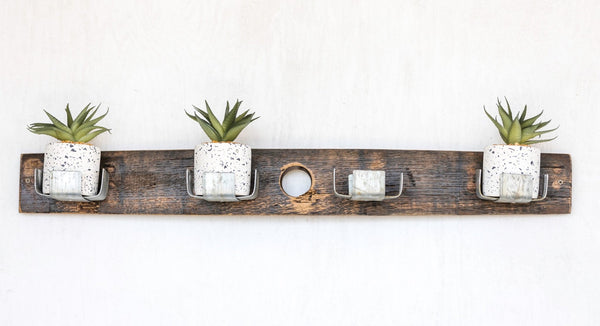 Reclaimed Whiskey Barrel Staves Wall Planter / Candle Holder - inthegardenandmore.com