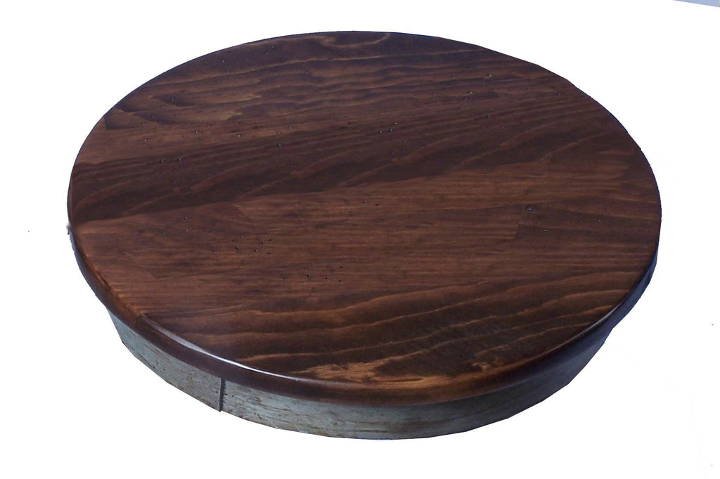 Reclaimed Wood Wine Barrel Lazy Susan - inthegardenandmore.com