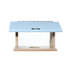 Our Recycled Poly Lumber Plastic Bluebird Feeder - Taupe and Blue 