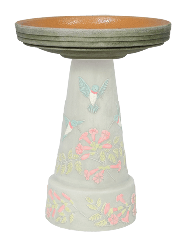 Replacement Birdbath Bowl Top for Hummingbird Handcrafted Clay Birdbath (Second Quality) - inthegardenandmore.com