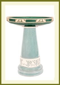 Replacement Birdbath Bowl Top for Jupiter Green High Gloss Glazed Ceramic Birdbath - inthegardenandmore.com