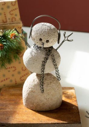 River Rock Indoor Outdoor Snowmen – set of 2 - inthegardenandmore.com