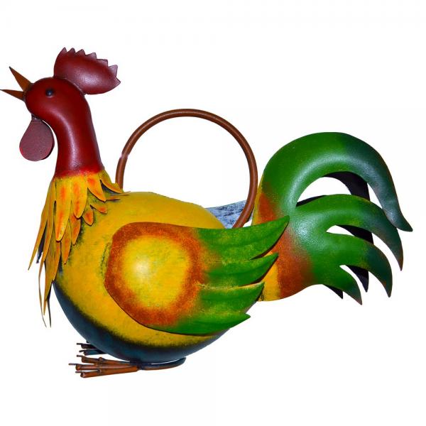 Uniquely handcrafted by skilled artisans from recycled metal, this rooster watering can is a functional work of art that is fun and suitable and ready for outdoor and indoor use.