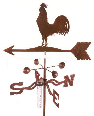 Rooster Rain Gauge Garden Stake Weathervane - inthegardenandmore.com