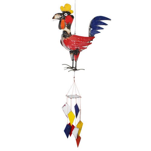 Rooster Repurposed Metal Wind Chime - inthegardenandmore.com