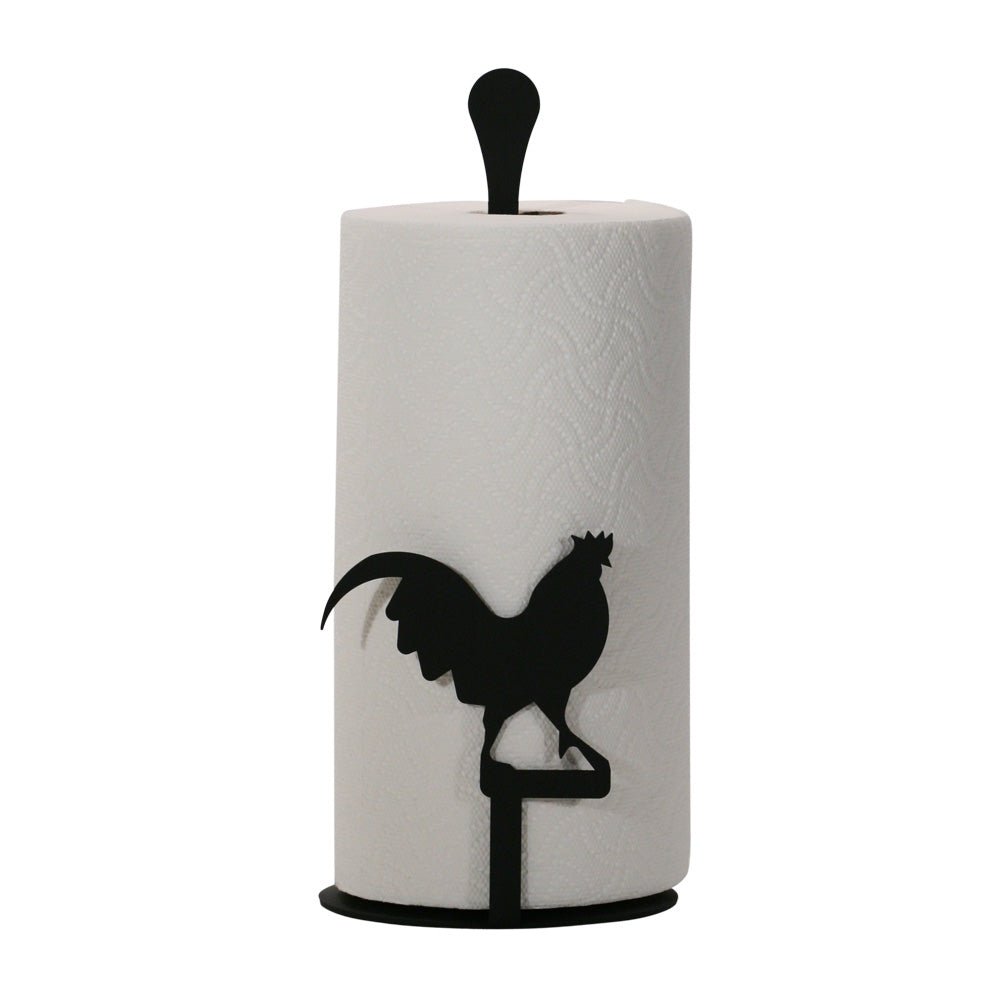 Rooster Wrought Iron Paper Towel Holder Stand - inthegardenandmore.com