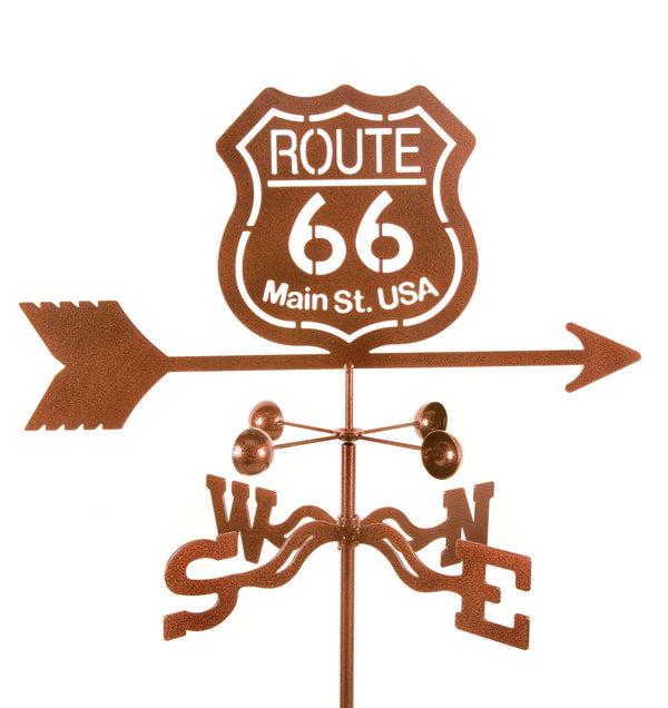 Route 66 Sign Rain Gauge Garden Stake Weathervane - inthegardenandmore.com