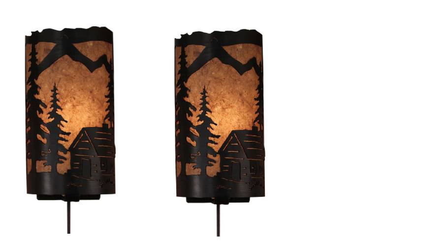 Rustic Deer Panel Wall Sconce - inthegardenandmore.com