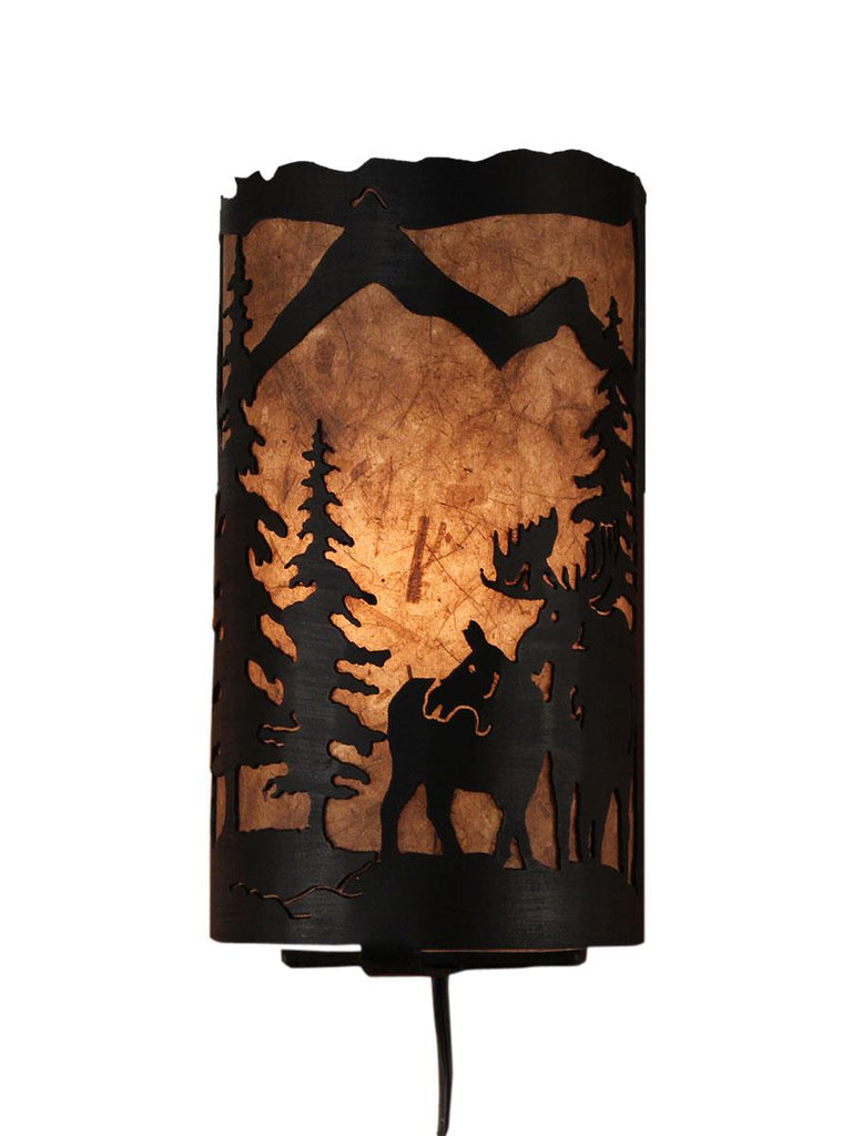 Rustic Deer Panel Wall Sconce - inthegardenandmore.com