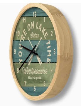 Rustic Lodge You're On Lake Time Clock - Can Be Personalized - inthegardenandmore.com