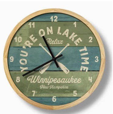 Rustic Lodge You're On Lake Time Clock - Can Be Personalized - inthegardenandmore.com