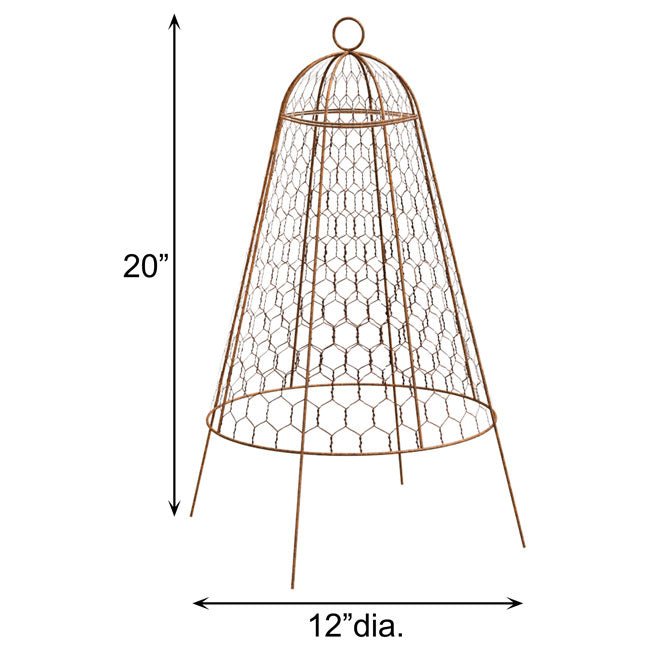 Rustic Wire Garden Plant Cloches, 20" tall, Pack of 6 - inthegardenandmore.com