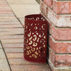 Rusty Red Etched Metal Indoor/Outdoor Wall Sconce Lanterns with Flameless Candle (Set of 2) - inthegardenandmore.com