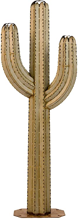 Saguaro Cactus Metal Tiki Torch Yard Art Sculpture - inthegardenandmore.com