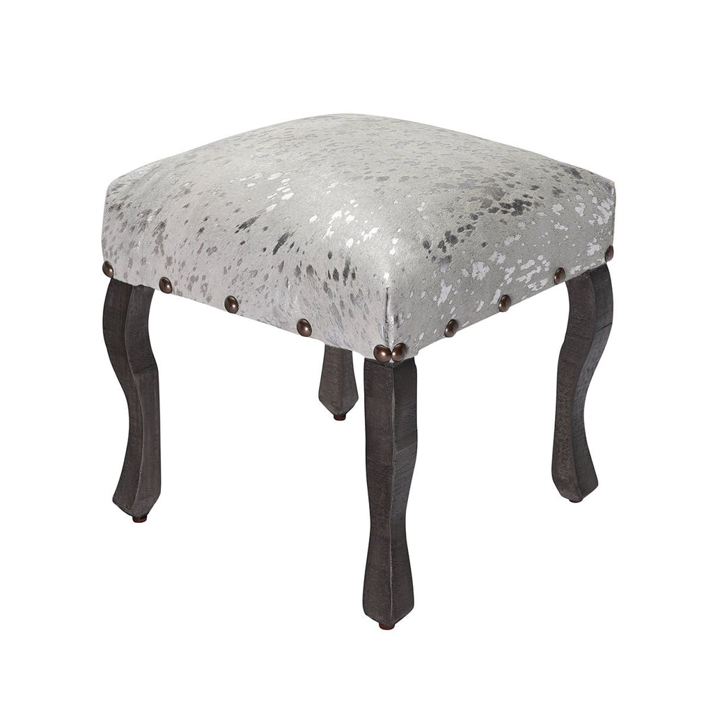 Serape Southwestern Cowhide Upholstered Stools - inthegardenandmore.com