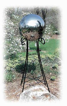 Silver Stainless Steel Gazing Globe Garden Art Sculptures - inthegardenandmore.com