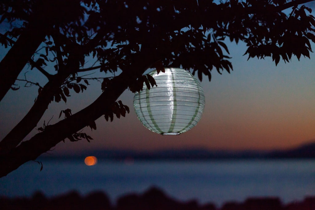 Soji Festival 12" Round Rechargeable Solar Lantern - inthegardenandmore.com