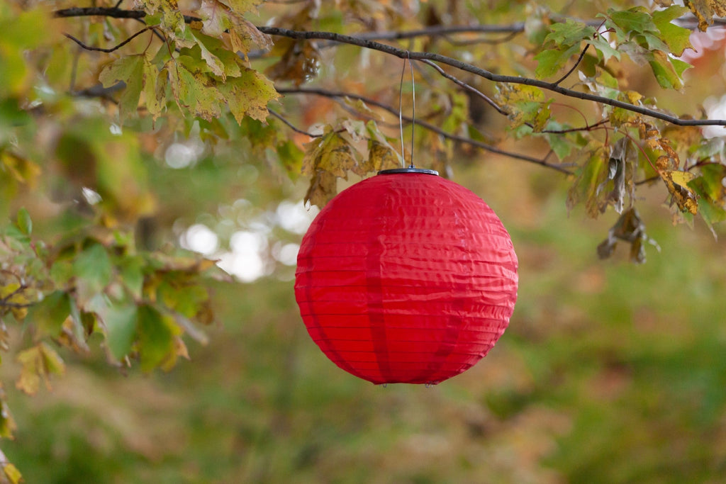 Soji Festival 12" Round Rechargeable Solar Lantern - inthegardenandmore.com