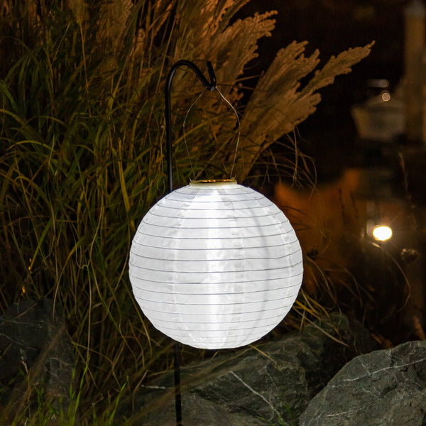 Soji Original 12" Round Solar Lantern - White - inthegardenandmore.com