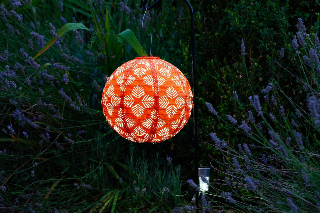 Soji Stella - Brights Geo Palm - 12" Solar Lantern - inthegardenandmore.com