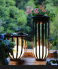 Solar Powered LED Metal Outdoor Side Table / Plant Stand - inthegardenandmore.com