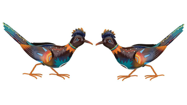 Southwestern Sedona Metal Roadrunner Statuary – Set of 2 - inthegardenandmore.com