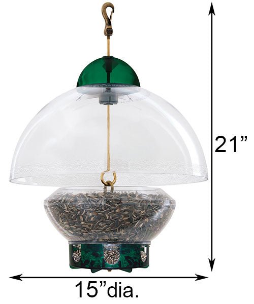 Squirrel Resistant Hanging Big Dome Top Bird Feeder - inthegardenandmore.com