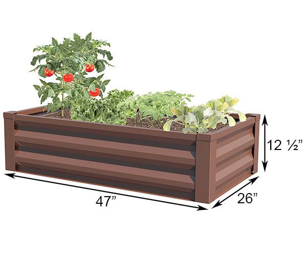 Steel Raised Garden Bed Planter, Available in 4 Colors, 3.9' L x 2' W - inthegardenandmore.com