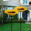 Sunflower Ceramic Garden Stake Bird Feeders – set of 2 - inthegardenandmore.com